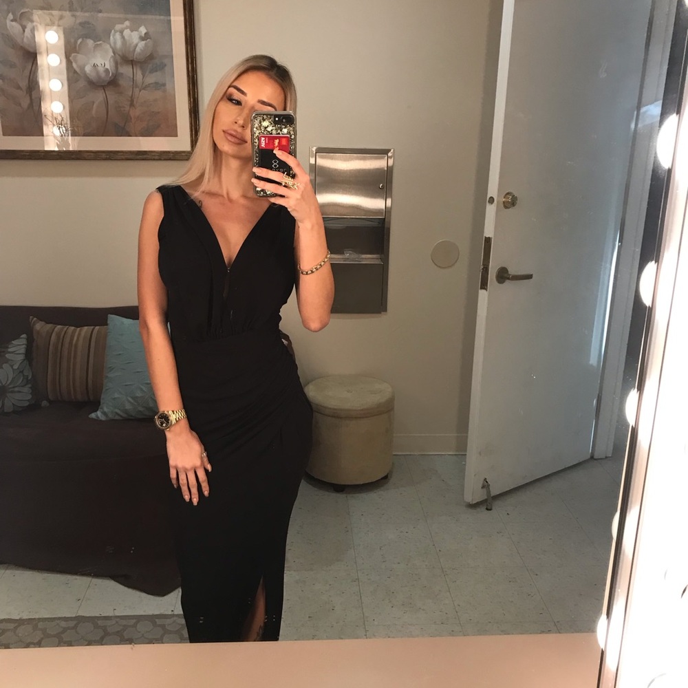 Katie May black gown worn once bridesmaid dress